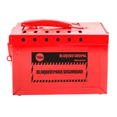 YALE - Caja Bloqueo Roja Grupal 26 X 14 X 34 cm
