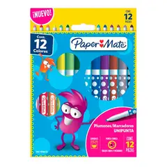 PAPER MATE - Plumones Magicolor Punta Mediada Surtidos X12 Unidades