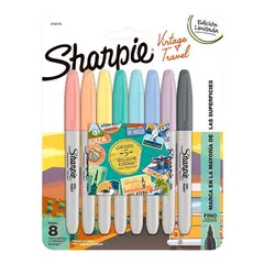 SHARPIE - Marcadores Punta Fina Vintage X8 Unidades