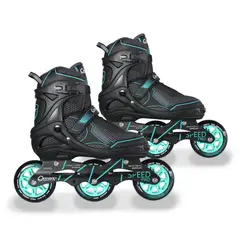 QMAX - Patines En Linea Semi Profesionales Talla L (De 39 A 42) Speed Pro Azul