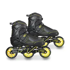 QMAX - Patines En Linea Semiprofesional Talla L (De 39 A 42) Speed Pro Amarillo