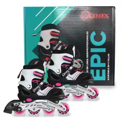 QMAX - Patines Ajustables de Iniciacion Talla M ( de 33 A 36) Epic Rosado