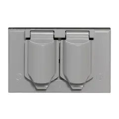 LEVITON - Tapa Exterior Intemperie Toma Doble Wm1D-Sgy Metálica