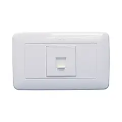 GENERICO - Toma Teléfono WS161-Tel Sencilla RJ11 Blanco con Tapa VCP