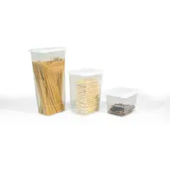 CASA BONITA - Set X3 Recipientes Basicos A Los 1L-2L-3L Blancos