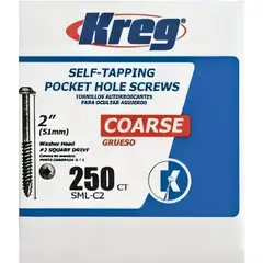 KREG TOOL - Tornillo Rosca Grueso N. 8 de 5.0 cm X 250 Unidades