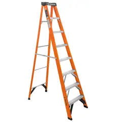 TRUPER - Escalera 2.4 m 8 Escalones 7 Peldaños Tijera Fibra Vidrio 175 kg