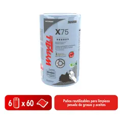 WYPALL - Paño Reutilizable X75 Plus 28X41.5Cm 60 Unidades Azul