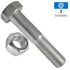 FIXSER - Perno Hexagonal Inoxidable Contuerca 1/4X2 2 Unidades