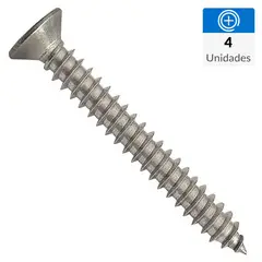 FIXSER - Tornillo Lamina Cabeza Plana Philips Inox. # 8 X 1-1/2" (4U)