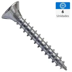FIXSER - Tornillo Aglomerado Zinc 6X3/4 6 Undidades