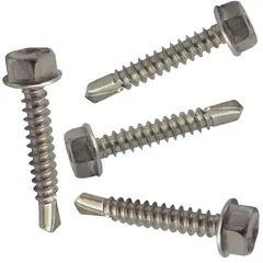 FIXSER - Tornillo Hexagonal Punta Broca Inox. # 12 X 2" (4U)