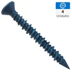 FIXSER - Tornillo Concreto Cabeza Plana Azul 3/16" X 1-3/4" (4U)