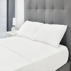 VOYPRE - Juego De Sábanas 420 Hilos 100% Algodón Paquistaní Tamaño Doble Blanco