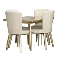 ELITE LIVING - Comedor Regina 4 Puestos Champan/Champan Crudo