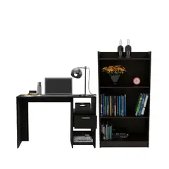 VIRTUAL MUEBLES - Combo Oficina Leonel Escritorio + Biblioteca
