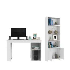 VIRTUAL MUEBLES - Combo Oficina Yael Escritorio + Biblioteca