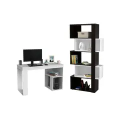 VIRTUAL MUEBLES - Combo Oficina Zaid Escritorio + Biblioteca