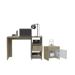 VIRTUAL MUEBLES - Combo Oficina Teo Escritorio + Mesa de Noche