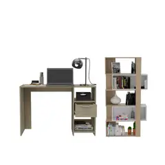 VIRTUAL MUEBLES - Combo Oficina Tristán Escritorio + Biblioteca