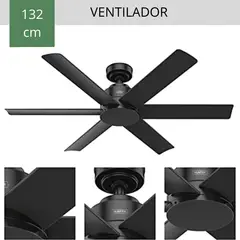 HUNTER FAN - Ventilador De Techo Industrial Sin Luz 6 Aspas 5628 CFM Negro