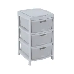 RIMAX - Cajonero Fique Organizador 3 Gavetas con Tapa 47x80x48cm Gris