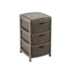 RIMAX - Cajonero Fique Organizador 3 Gavetas con Tapa 47x80x48cm Gris
