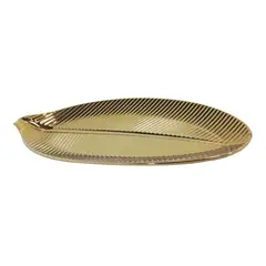 JUST HOME COLLECTION - Bandeja Hoja Cerámica 37x3cm Oro Gold