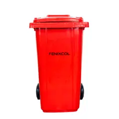 GENERICO - Contenedor Con Ruedas Plástica 240 Litros Rojo Con Tapa