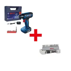 BOSCH - Taladro 3/8 Pulgada Atornillador 12v + Set Puntas