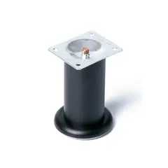 MADECENTRO - Pata 302 Acero Cromada 80 Mm Negra