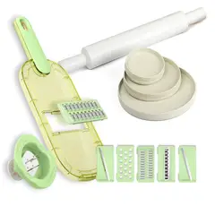 CHEF MASTER - Combo Rallador Cocina 6 en 1 + Molde X3 Arepas + Rodillo