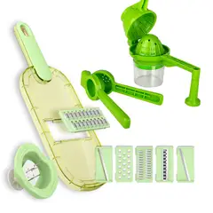 CHEF MASTER - Combo Rallador Cocina 6 en 1 + Exprimidor de Cítricos