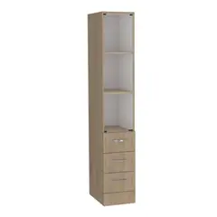 VIRTUAL MUEBLES - Organizador de Baño 173X30X45Cm Beige y Blanco