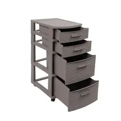 MQ - Gavetero Organizador 4 Niveles Taupe Multiusos tipo Rattan