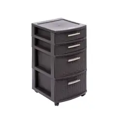 MQ - Gavetero Organizador 4 Niveles Wengue Multiusos tipo Rattan