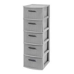 MQ - Cajonero Organizador 5 Niveles Gris tipo Crochet Multiusos