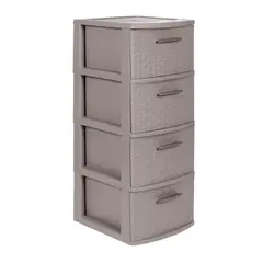 MQ - Cajonero Organizador 4 Niveles Taupe tipo Rattan