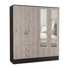 VIRTUAL MUEBLES - Closet Quiles 180X160X49Cm Humo 4 Puertas