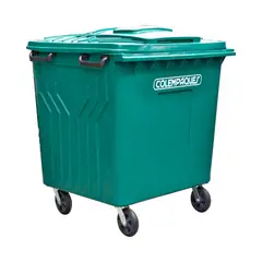COLEMPAQUES - Contenedor Con Ruedas Plástica 1100L Verde Con Tapa