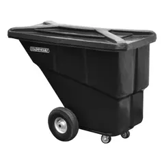 COLEMPAQUES - Contenedor Con Ruedas Plástica 180L Negro Con Tapa Practiwagon
