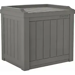 SUNCAST - Baul de Almacenamiento con Asiento Color Gris Capacidad 83.27 L