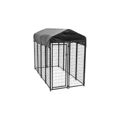 GENERICO - Caseta Para Perros Alambre 1.81x1.21x2.43M Grande Negro