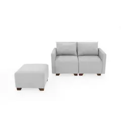 ROCA - Sala Modular Alcala 3 Puestos y Puff 80X70X73 Plata