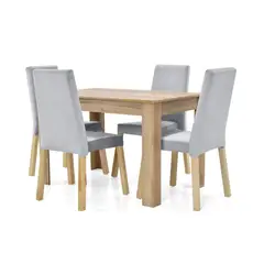 HOGAR VENECIA - Set Comedor 4 Puestos Voru Galicia 77X120X76 Plata