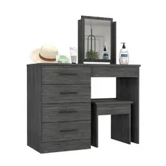 VIRTUAL MUEBLES - Mueble Tocador Wesley 127X100X43 cm 4 Cajónes