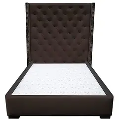 MAGIC CLASS - Cama Cabecero de Lujo Doble 140X190 Microfibra Café