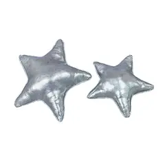 BANZAY - Cojín Decorativo Navideño Estrella x2 - Plateado