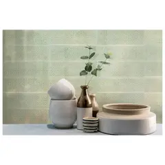 CORONA - Pared Cerámica Atelier Deco Verde 8.8x27cm Caja 0.64 m2