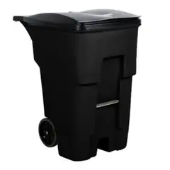 RUBBERMAID - Contenedor Con Ruedas Plástica 360L Negro Con Tapa